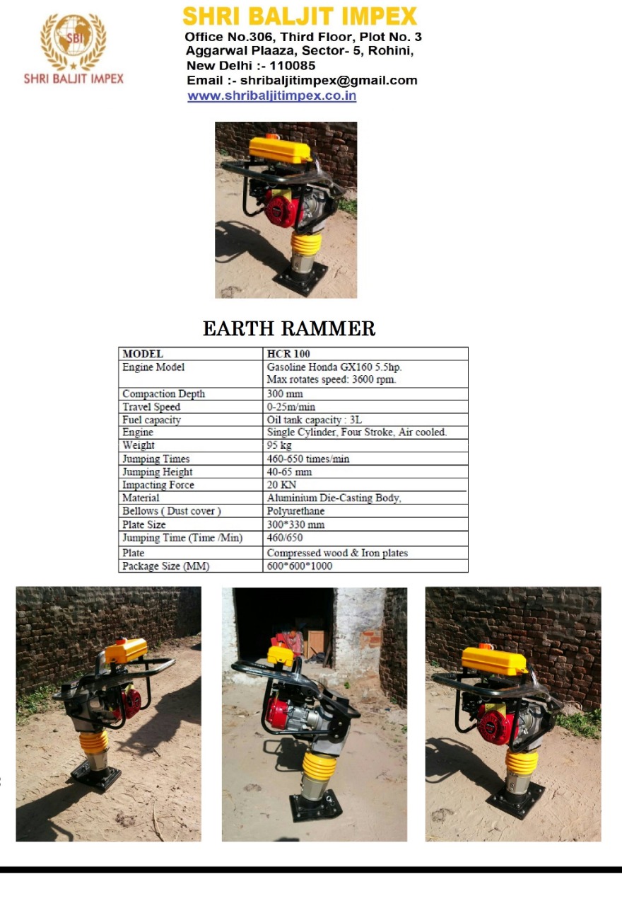 EARTH RAMMER MANUFACTURER IN DELHI